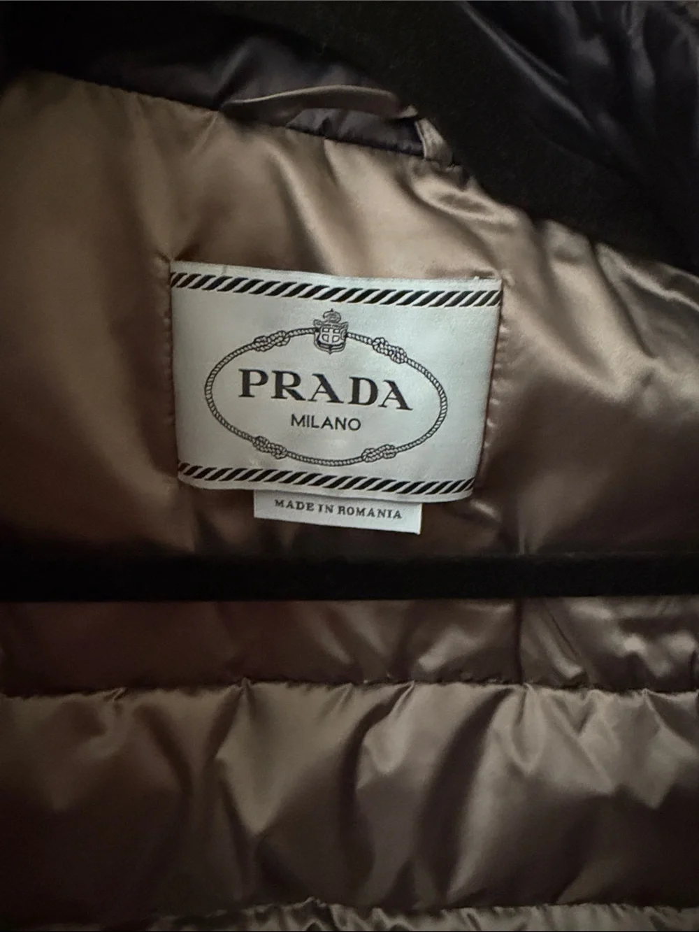 Prada Navy Quilted Puffer Vest with Logo Badge